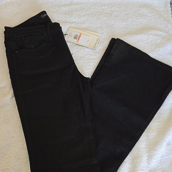 Calvin Klein Denim - NWT Calvin Klein Black Flare Wide Leg Jeans